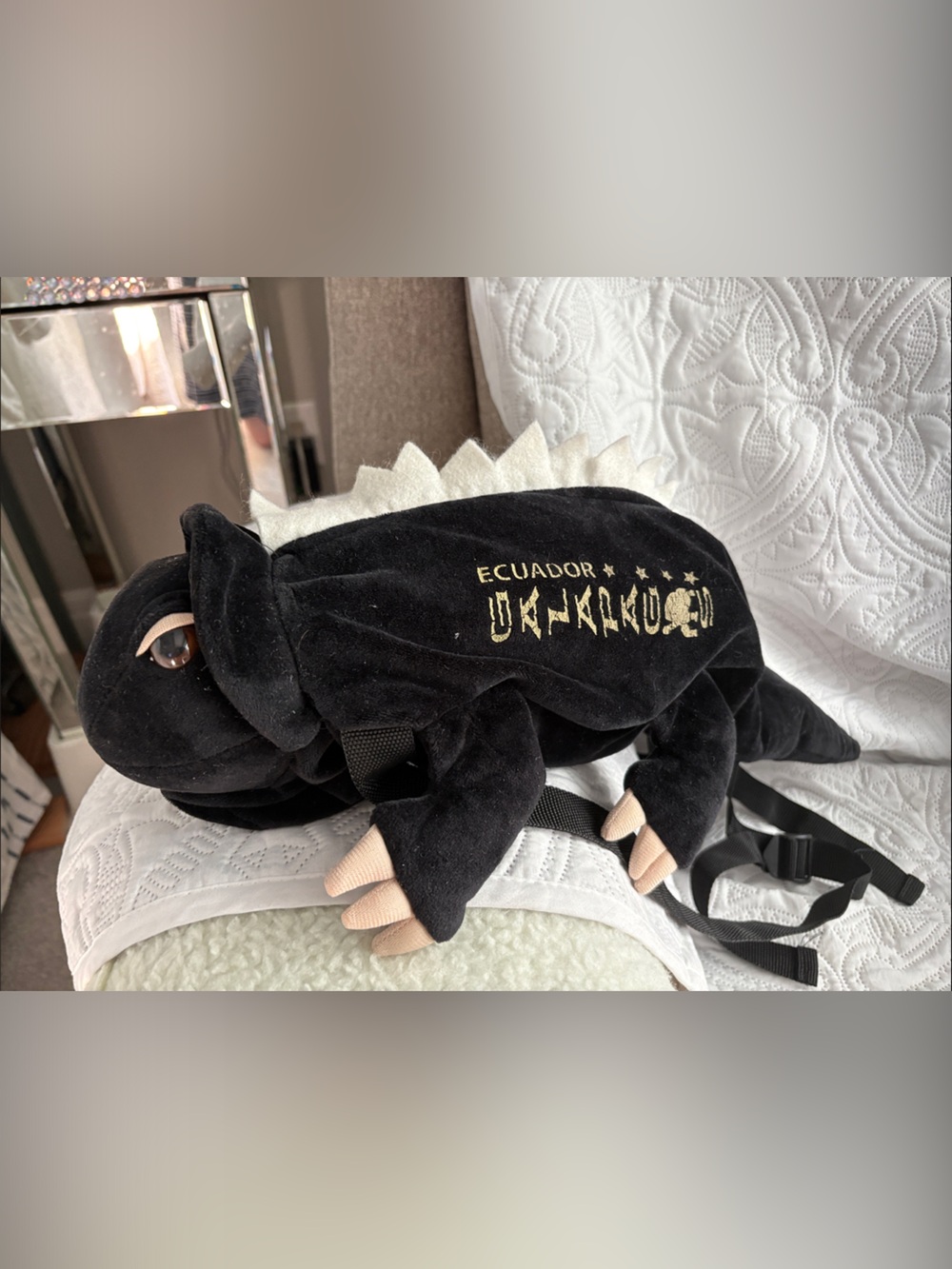Black Plush iguana - Lizard Backpack.